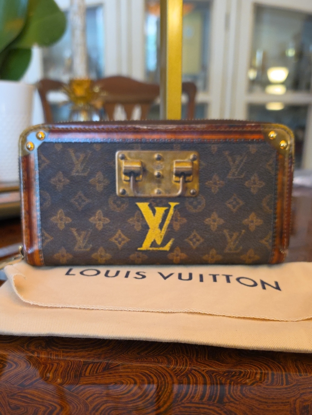 LIMITED ADDITION Louis Vuitton Trunk Time Monogram Long Wallet with COA